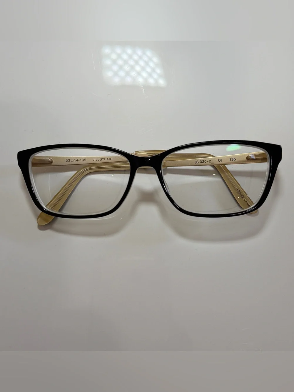Jill Stuart JS 320-2 Black Gold Floral Engraved Eyeglasses Frames 53-14-135